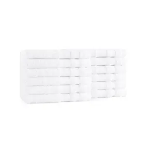 Magellan White Bathroom Washcloths, Soft Ring Spun Cotton, 13x13 in., White, Buy a 12-Pack or Buy a Case of 300 Washcloths