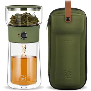 Modern Glass Infuser Teapot,     Maker for Loose  Diffusers with Insulated Mug and Portable Case, Enchanted Teapot Alternatives for  Lover Gifts