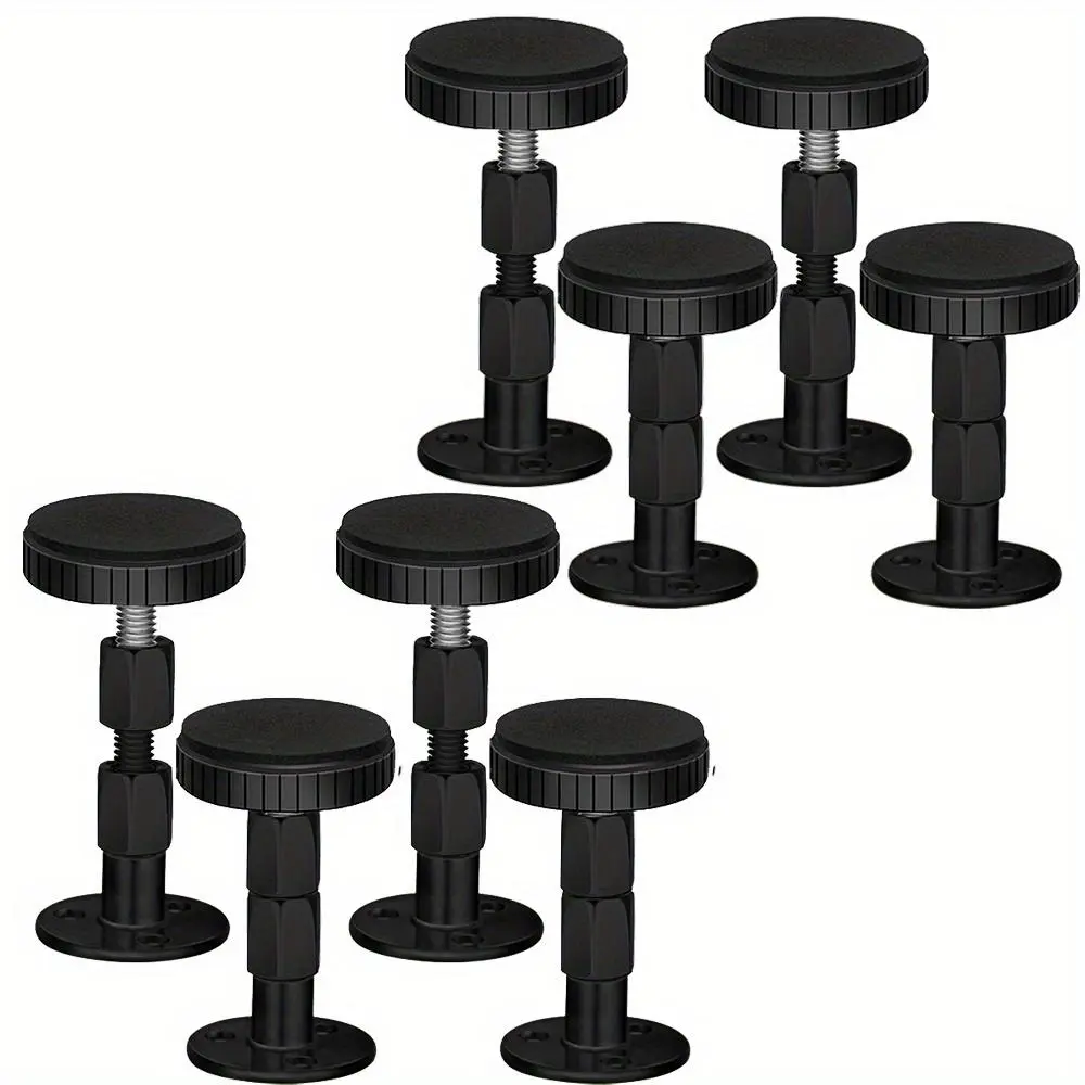 6Pcs Adjustable Threaded Headboard Stoppers/Bumper Against Wall, Black 27-114mm Behind Bed Frame Protector Antishake Tool, Bed Shake Support Stabilizer Device for Anti-Knocking, Banging