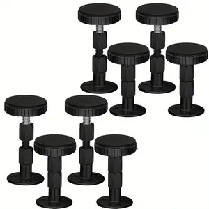 6Pcs Adjustable Threaded Headboard Stoppers/Bumper Against Wall, Black 27-114mm Behind Bed Frame Protector Antishake Tool, Bed Shake Support Stabilizer Device for Anti-Knocking, Banging