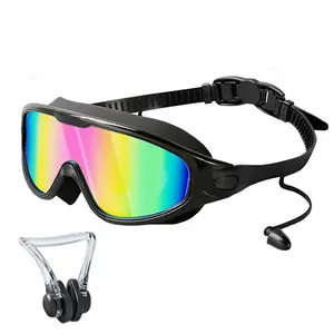 Swimming Goggles，Anti-fog & Anti-uv Swimming Goggles with Ear Plugs, Swim Glasses for Men Women Youth, Goggles for Outdoor Swimming, Water Sports Equipment, Swim Kit, Outdoor Funny Gift