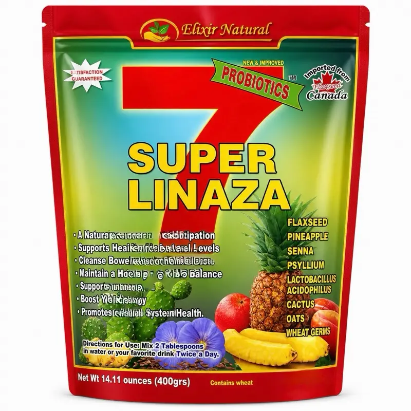 Super Linaza 7 Fiber Blend – Flaxseed Digestive Support Powder | Natural Gut Health & Wellness Mix | Pineapple Senna Formula