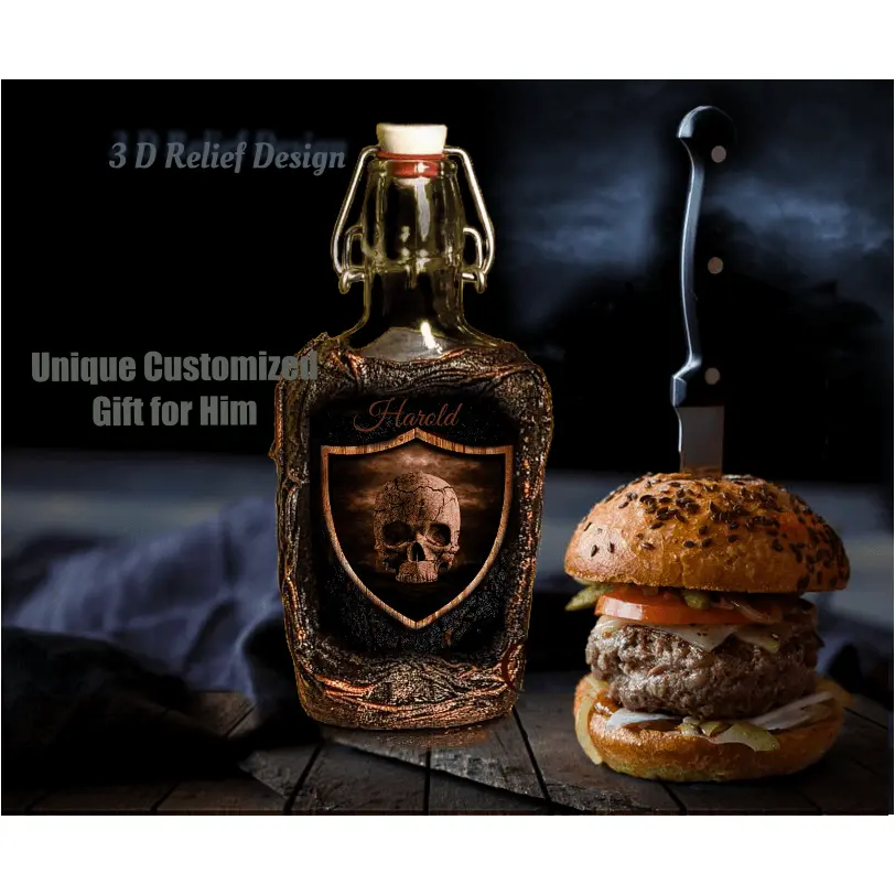 Skull Whiskey Glass Flask