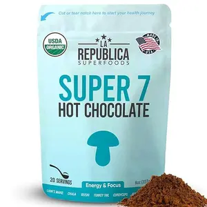 La Republica Hot Chocolate with Organic Mushrooms, Cocoa, Reishi, Chaga, Lion's Mane, and Ashwagandha (8 oz, 20 servings)
