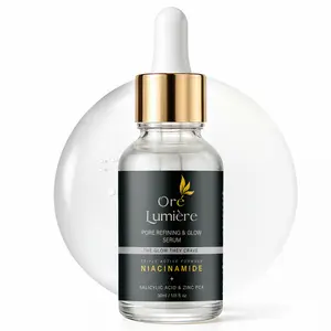 4 Actives in One – Niacinamide, Salicylic Acid, Hyaluronic Acid & Zinc PCA – Clears & Tightens Pores, Improves Skin Texture – Oré Lumière Glow Serum 1.01 fl oz