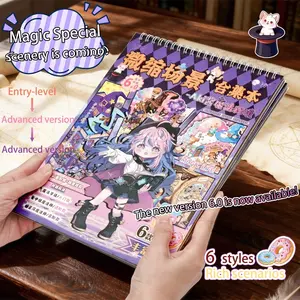 1 Book 6 Different Miniature Scene Sticker Set, Hand Account Stickers, 3D DIY Decorative Creative Sticker Art, Adhesive Stickers