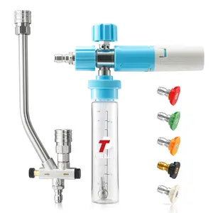 Tool Daily Foam Cannon Dual Connector Kit with 5 Nozzle Tips & 1/4" Quick Connect for Pressure Washer Cleaning Mini Foam Cannon