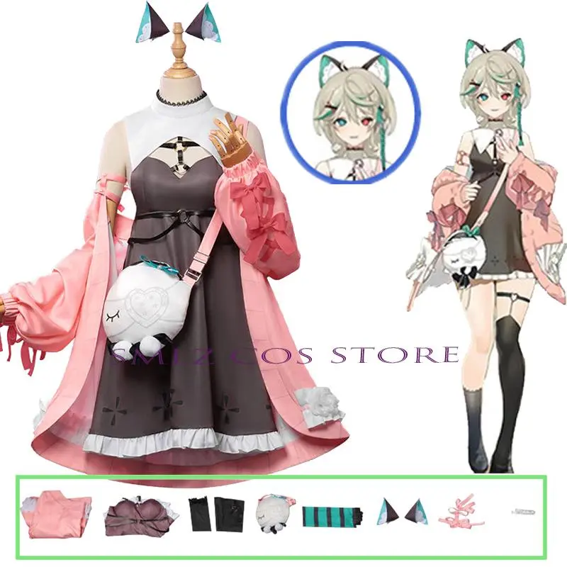 Airi Cosplay Anime VTuber Hololive Costume Aza Sisters Airi Coat Dress Bag Outfit Suit Halloween Party Play Prop for Woman Gilr