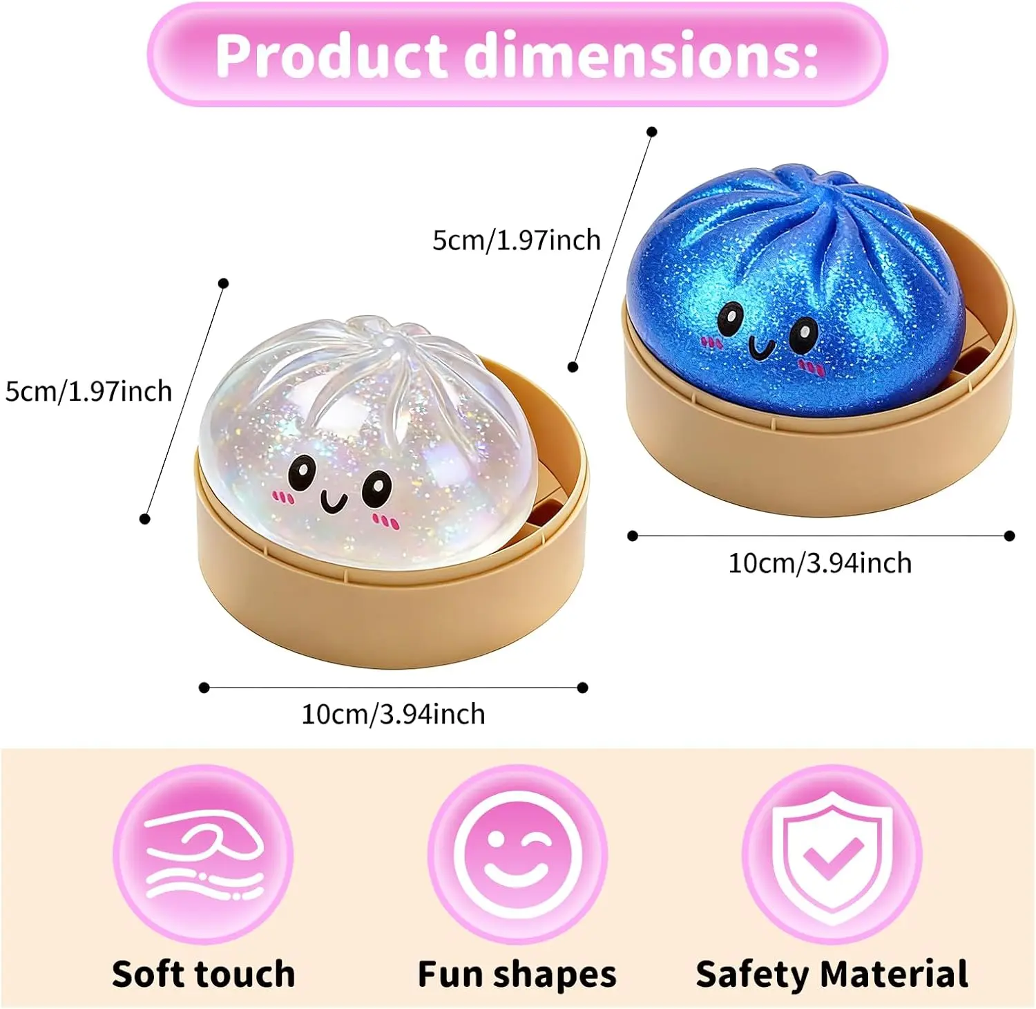 Dumpling Squishy,2026 New Glitter Dumpling Stress Relief Toy with Steamer Box for Stress Relief Dumpling Squishy,2026 New Glitter Dumpling Stress Relief Toy with Steamer Box for Stress Relief