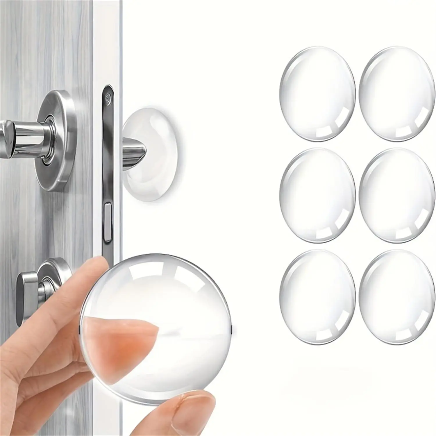 Door Stopper, Self-adhesive Clear Finish Door Stopper, Shock-absorbing & Noise-reducing Door Stopper, Reusable Door Hardware for Home & Office, Easy Installation, Shock Absorber, Quieter, Door Slam Stopper
