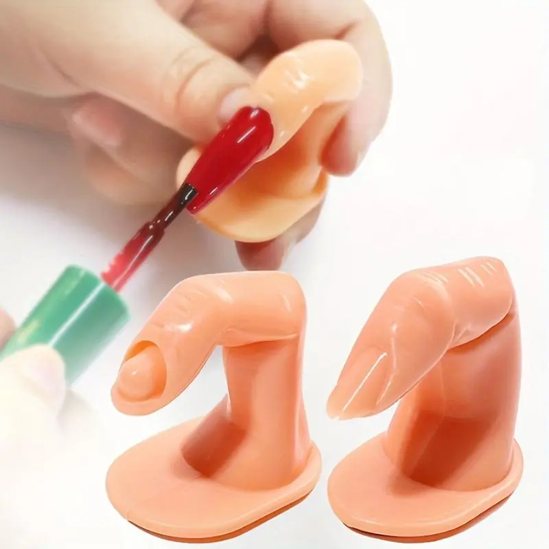 Practice Finger Manicure Art Practice Finger Plastic Fake Finger and Nails for Hand Nail Art Training Display Decoration Tools (