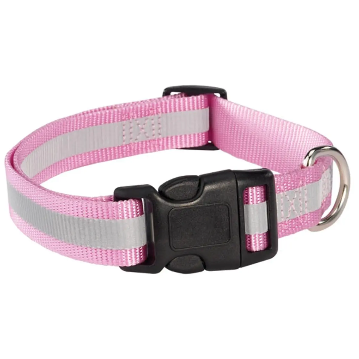 212 MAIN Pet Pals Guardian Gear Adjustable Dog Collar - Bright Reflective Safety, Secure Plastic Buckle, Full-Length Reflective Tape, 18-26 in, Pink