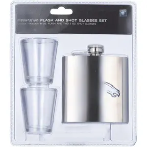 Pro Specialties Group Denver Broncos Flask and Shot Glass Set