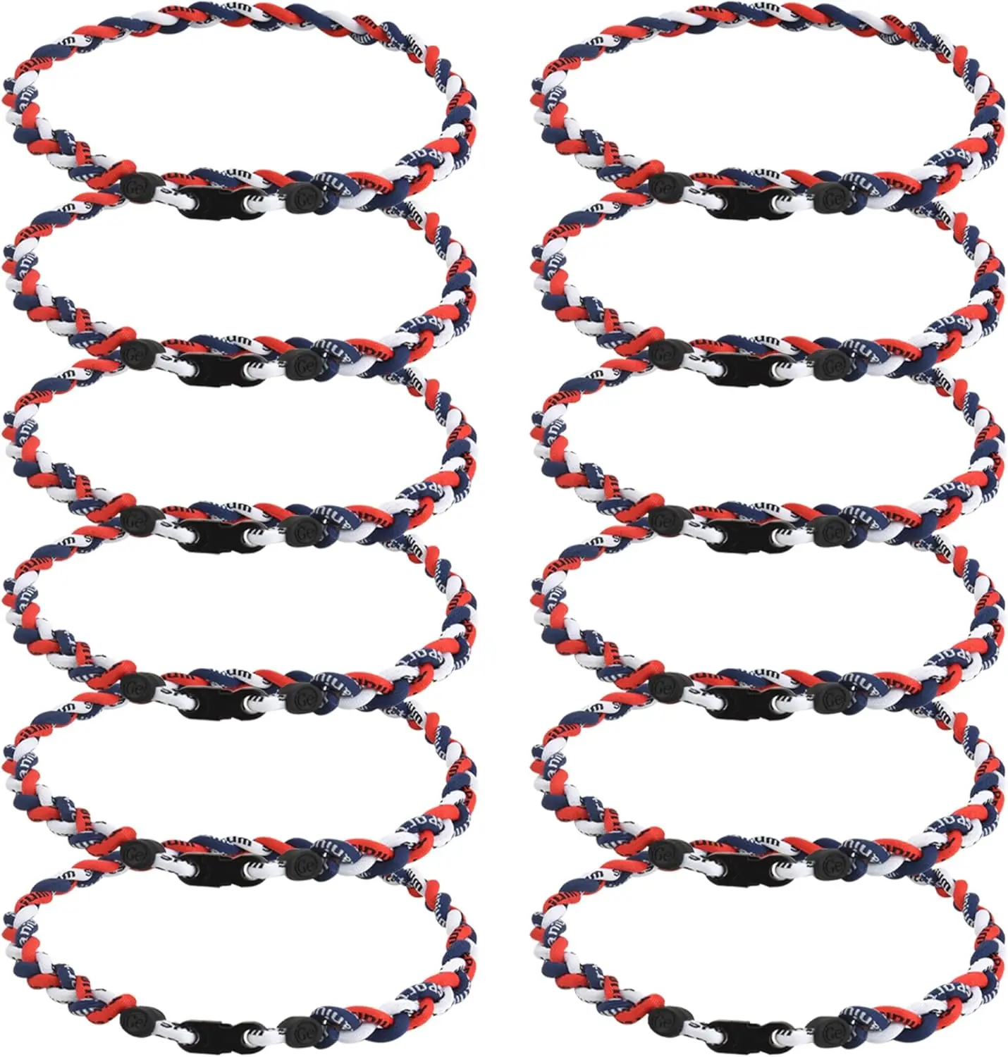 12Pack Baseball Necklaces for Boys, 18inches Braided Rope Tornado Titanium Sports Necklaces, Ideal for Baseball Team Gifts, Party Favors, Baseball Accessories Drip,Multi-Color