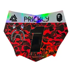 MotoCutz Style Number Plate Decal — Red Designer Camo (Holographic Chrome)