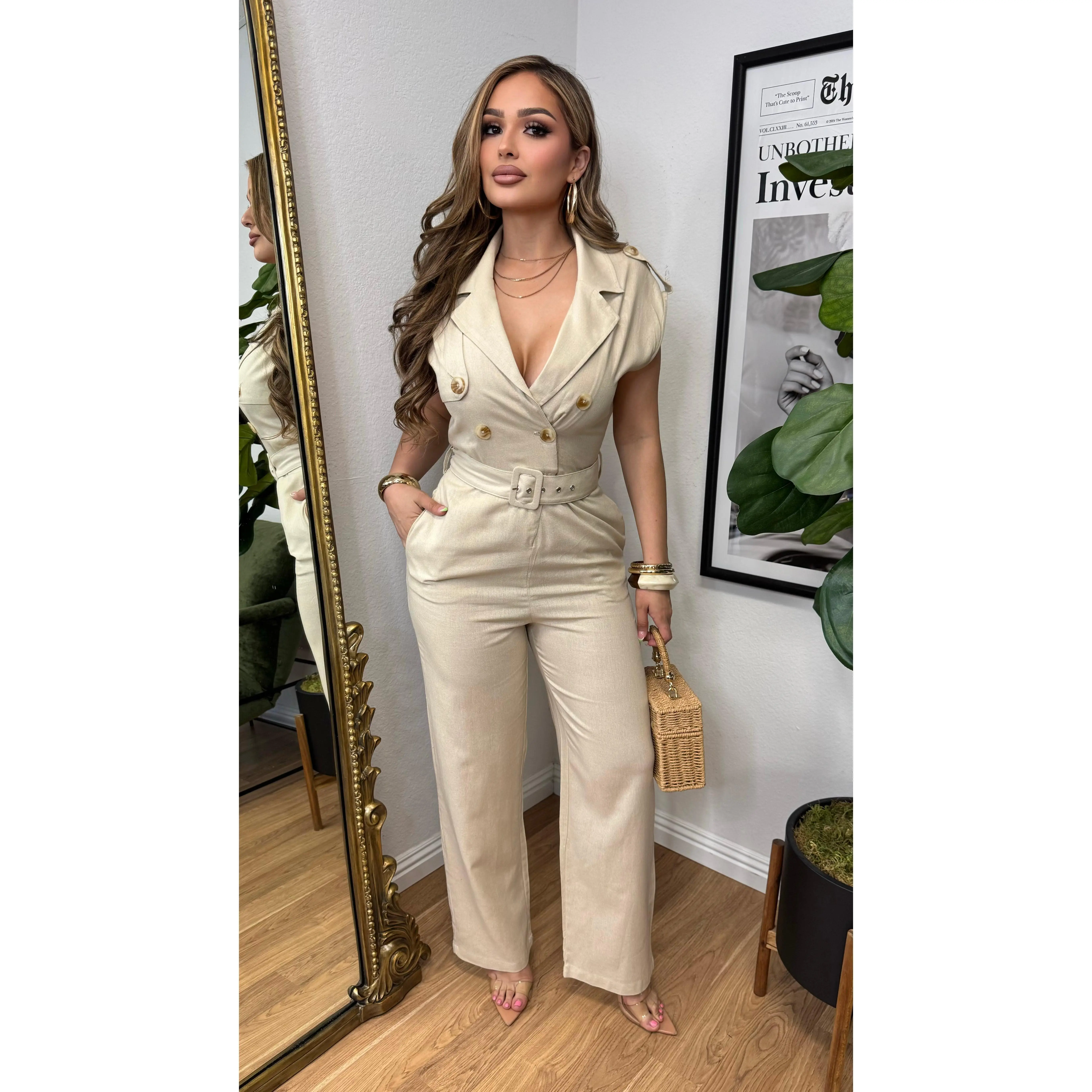 The Executive Jumpsuit (Khaki)