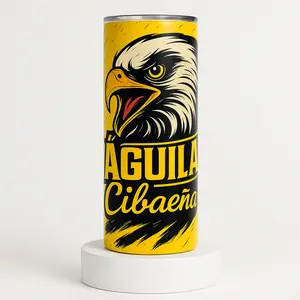 Aguila Cibaeña Tumblers 20oz Durable Material for Hot & Cold Drinks Pelota Dominicana Design Perfect for Beverages Drinkware with Straws Included - Flasks