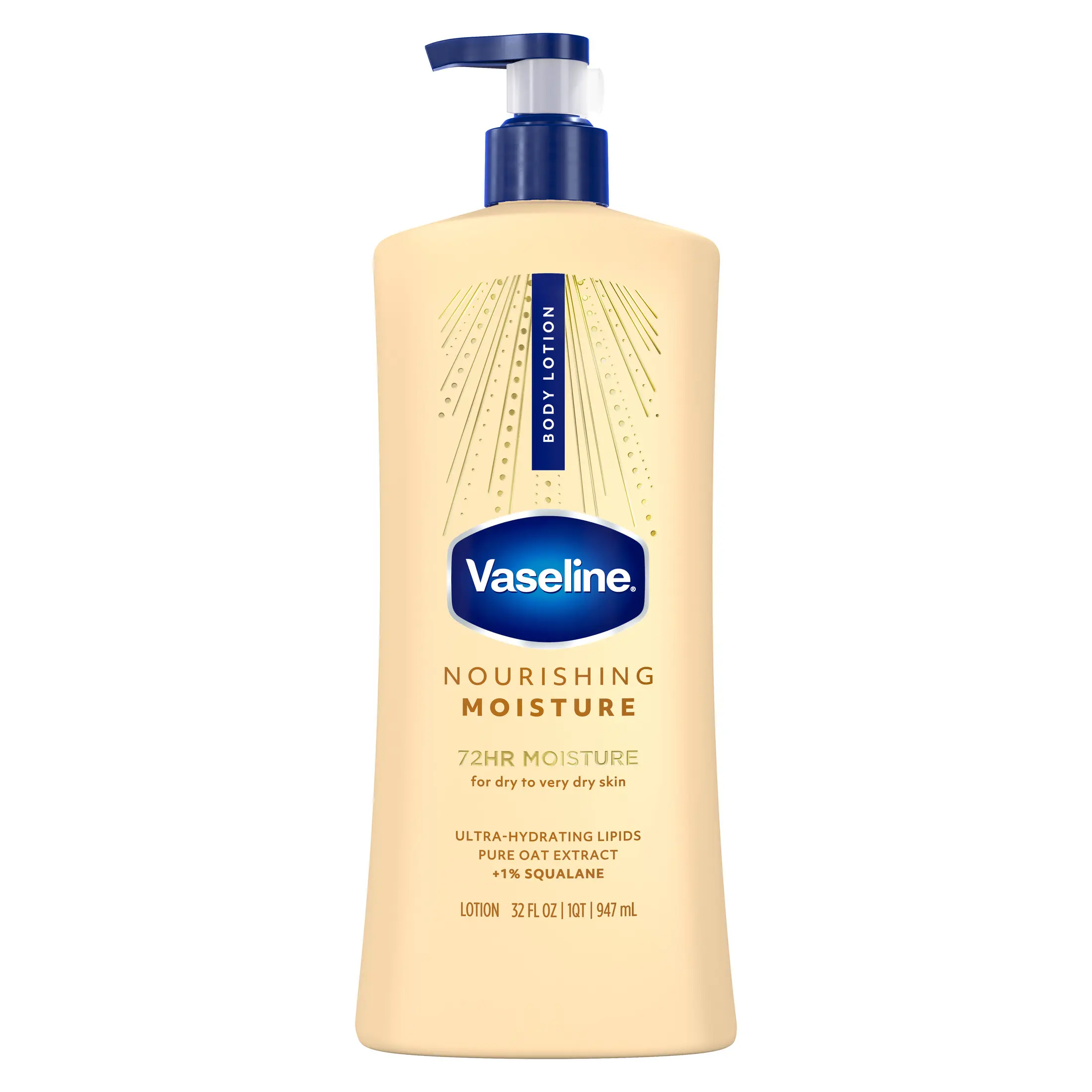 Vaseline Intensive Care Nourishing Moisture Body Lotion for Dry Skin, Lotion Made with Ultra-Hydrating Lipids + Pure Oat Extract for Nourished, Healthy-Looking Skin, 32 fl oz