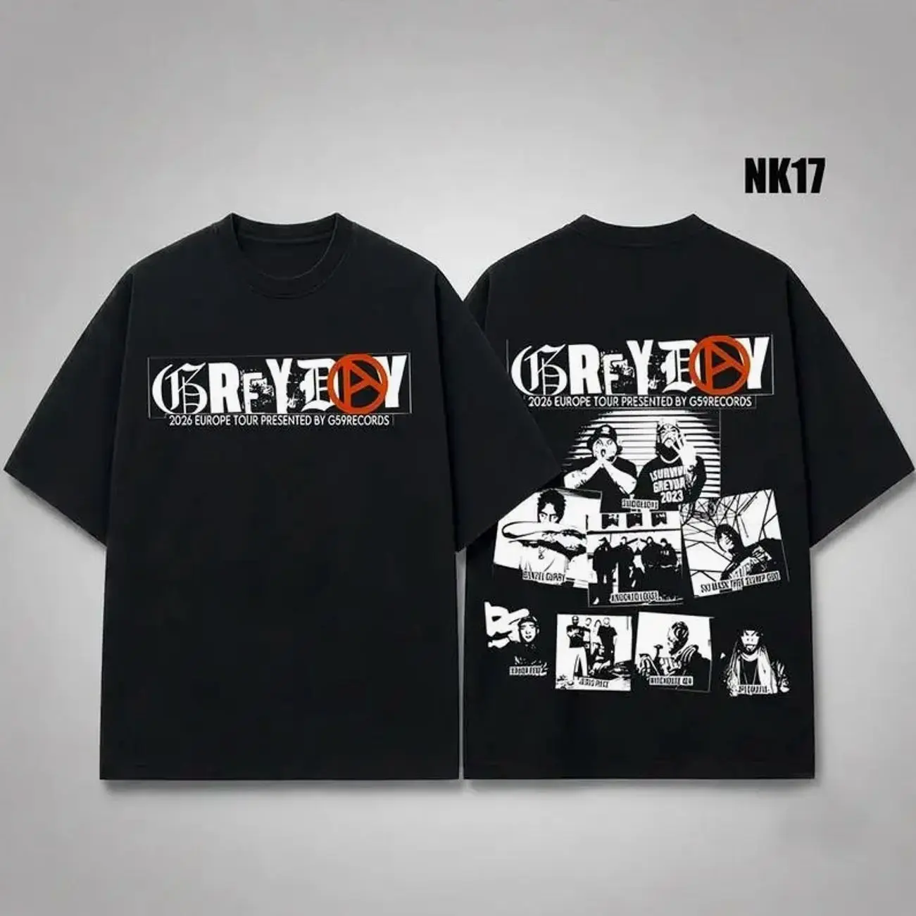 Grey Day Tour 2026 V2 T-Shirt, Underground Rap G59 Aesthetic Dark Streetwear Style Graphic Tee, Unisex Concert Outfit for Music Fans Festival Lovers, Cotton Summer Casual Shirt YE2 S8R