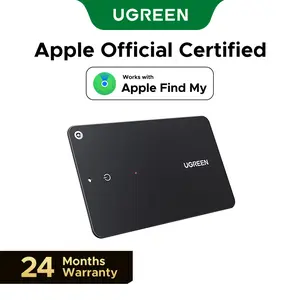 UGREEN FineTrack Slim Smart Finder Compatible with Apple Find My (iOS Only), Wallet Finder, IP68 Waterproof Rechargeable Bluetooth Tracker Card-Button Device Magnetic,TikTokShopSpringGlowUp,Greenish