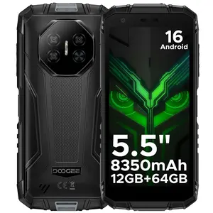 DOOGEE Fire 3 Android 16 Rugged Phone Unlocked,8350mAh Battery,12GB+64GB/2TB,Octa Core Rugged Smartphone,5.5" IPS HD+ Display,13MP+8MP,IP68 Waterproof Cell Phone,Face Unlock,NFC/T-Mobile