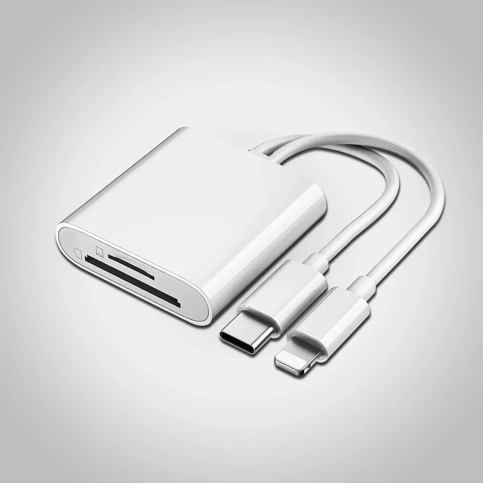 2-in-1 SD & TF Card Reader, 1 Count Portable Type-C Card Reader, USB C Adapter, Memory Card Adapter, Media Card Reader, Supports SD & TF Cards, Plug-and-Play Card Adapter for iPhone, iPad & Cameras