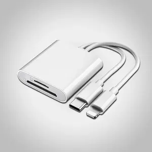 2-in-1 SD & TF Card Reader, 1 Count Portable Type-C Card Reader, Supports SD & TF Cards, Plug-and-Play Card Adapter for iPhone, iPad & Cameras