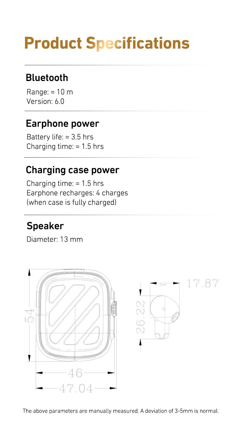 HTC NE72 Wireless Smart Screen Earbuds, Switch Bluetooth Name to Change Earbuds/Speaker Mode, Translation Earbuds, Two Touch Modes: Music Control & TikTok Scroll/Like
