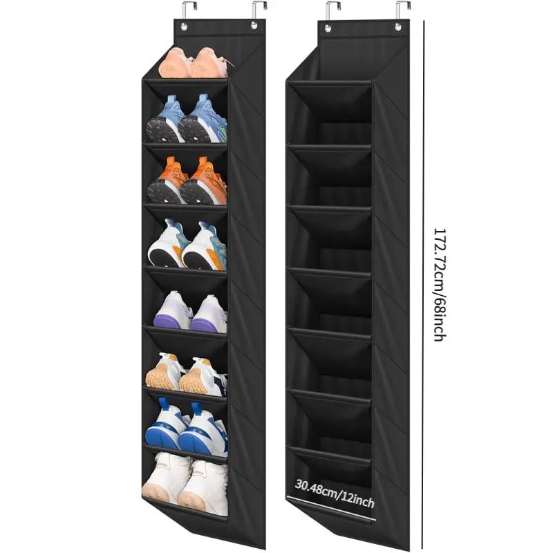 Wall-mounted shoe rack, multi-layer shoe storage bag (1 or 2 pieces), space-saving and durable home storage item, suitable for living room, bedroom, and wardrobe, shoe storage compartment