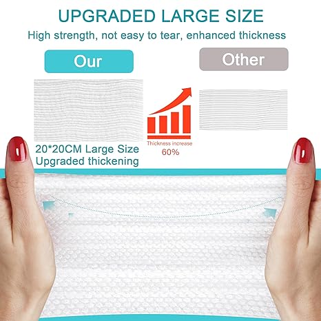 Pack of 2 (200 CT) Disposable Face Towel, Cotton Facial Dry Wipe for Sensitive Skin, Facial Tissues for Skin Care, Facial Cleansing, Makeup Wipes, Makeup Remover Towels, Upgraded and Thickened