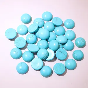 40pcs 10mm Naturelle Turquoise Material Flat Back Resin Cabochons Cameo Dome DIY Jewelry Making Accessories Findings