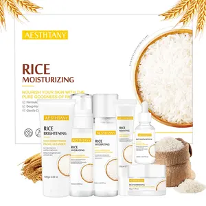 Korean Skincare Rice Moisturizing Set – Glass Skin Hydrating Skincare Routine for Dry & Sensitive Skin