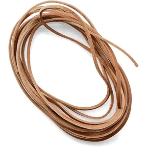 4.6M Flat Cowhide Rope 3mm Width Genuine Leather Strip Cord Braiding String for Arts Hand Crafts Handmade Jewelry Crafting