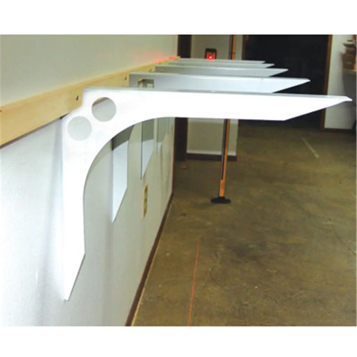 FastCap Speed Brace Shelf Bracket - 21x28 in White Folded Steel Wire Support with Alignment Notch, Wire Management Holes, Countersunk Screw Holes