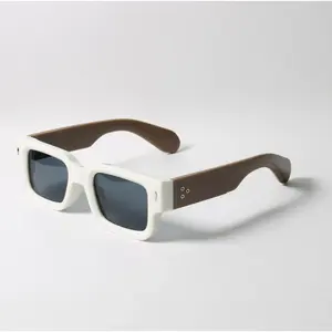 JAC Style Rectangular Sunglasses, Fashion Summer Shades for Men Women, Thick Frame Luxury Look, UV Protection Driving Travel Glasses