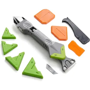 9 in 1 Caulk Smoothing and Grouting Tool, Silicone Remover, Sealant Trimming and Removal Tool with Grout Squeegee for Bathrooms, Windows, Doors, Kitchen