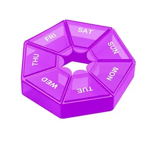 7 Grid Medicine Storage Box, 1 Piece Portable Pill Organizer For Travel, One Week Pill Dispenser, Supplement Organizer