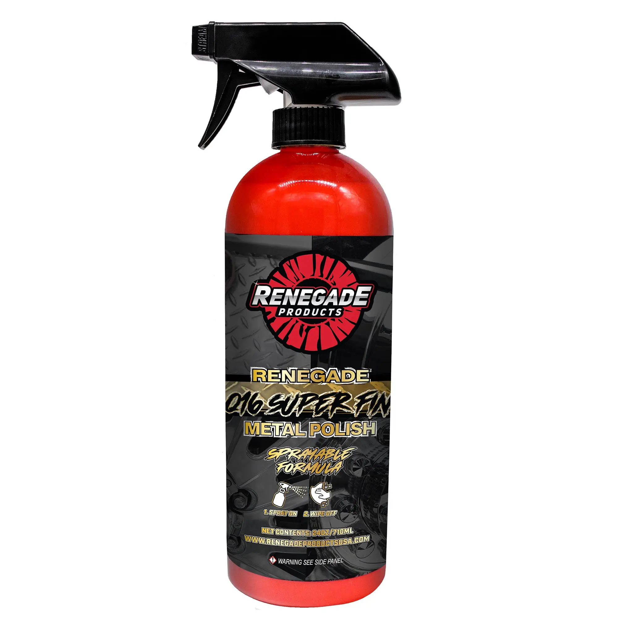 Renegade Products Q16 Super Fine Sprayable Metal Polish 24oz – Ultra-Fine Aluminum & Stainless Steel Polish for Wheels, Diamond Plate & Tanks Renegade Products Q16 Super Fine Sprayable Metal Polish 24oz – Ultra-Fine Aluminum & Stainless Steel Polish for Wheels, Diamond Plate & Tanks