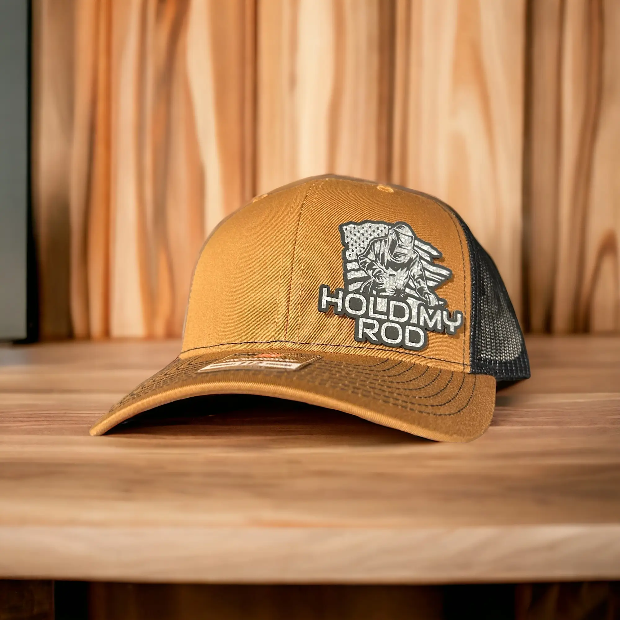 Richardson Welder Hat - High-Quality Material with Unique Hold My Rod Patch, Perfect Accessory for Welding Enthusiasts