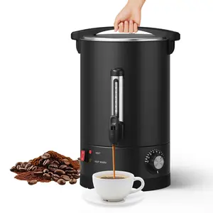 Double Wall Stainless Steel Commercial Coffee Urn - Large Capacity Hot Beverage Dispenser - Electric Coffee Maker for Catering, Buffet, Parties, Weddings, Events