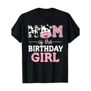Cotton Playful Cow Print Birthday Girl Celebration TShirt Course