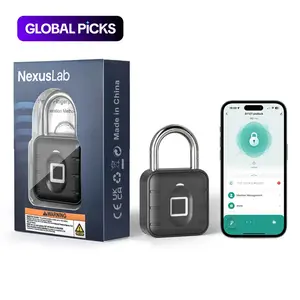 NexusLab Smart Fingerprint Padlock, Rechargeable Smart Lock, Tuya App and Bluetooth Unlock, IP67 Waterproof Lock with 10 Fingerprint Capacity for Suitcases Lockers and Outdoor Gates#GLOBAL PICKS