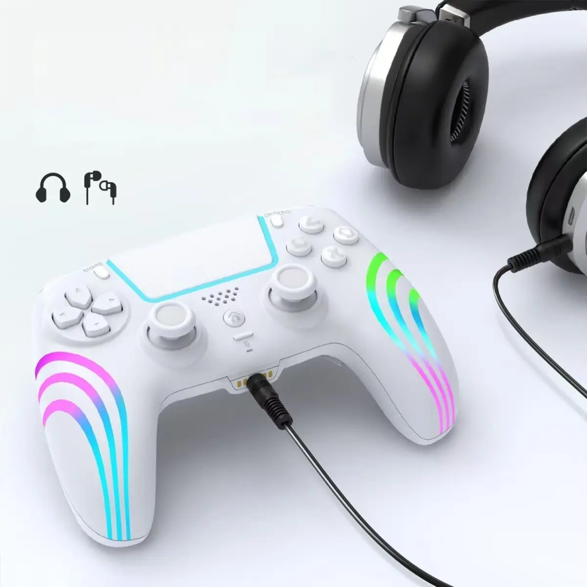 Anti-Stick Drift Hall Effect Wireless PS5/PC Controller with Turbo Macro Back Buttons & Dual Vibration - Pro Esports Gamepad.