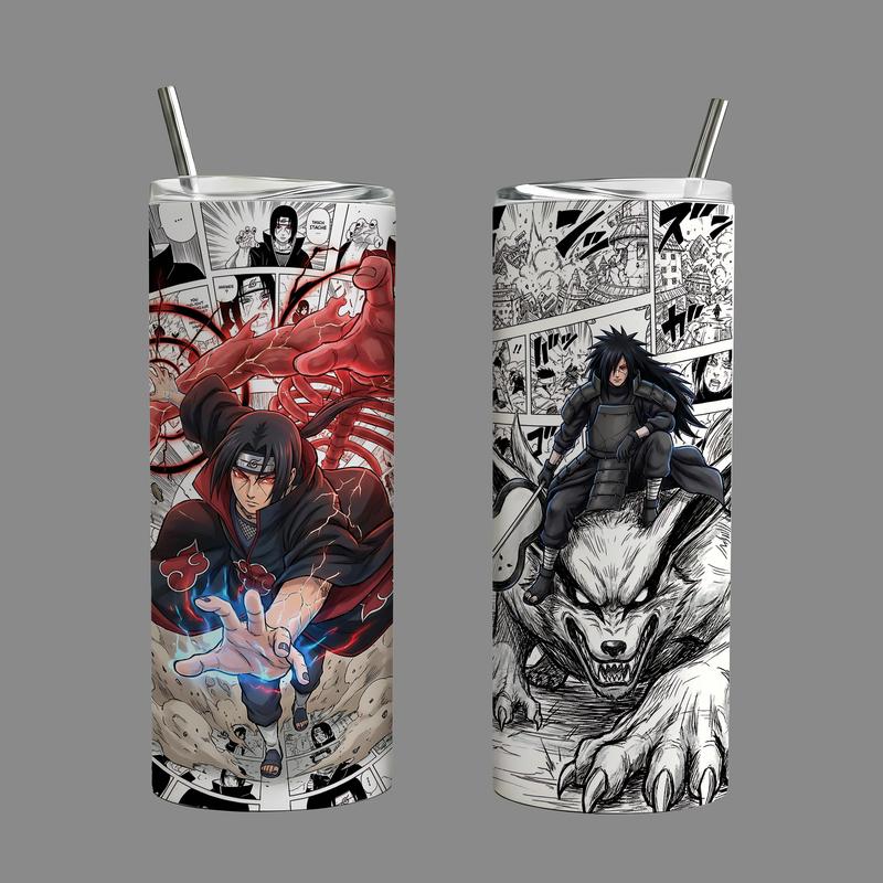 Shippuden Madara Anime Stainless Steel Tumbler 20oz / 40oz with Handle & Straw | Uchiha Warlord Edition