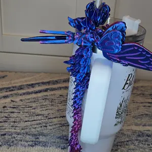 Tumbler straw charm - Butterfly Dragon