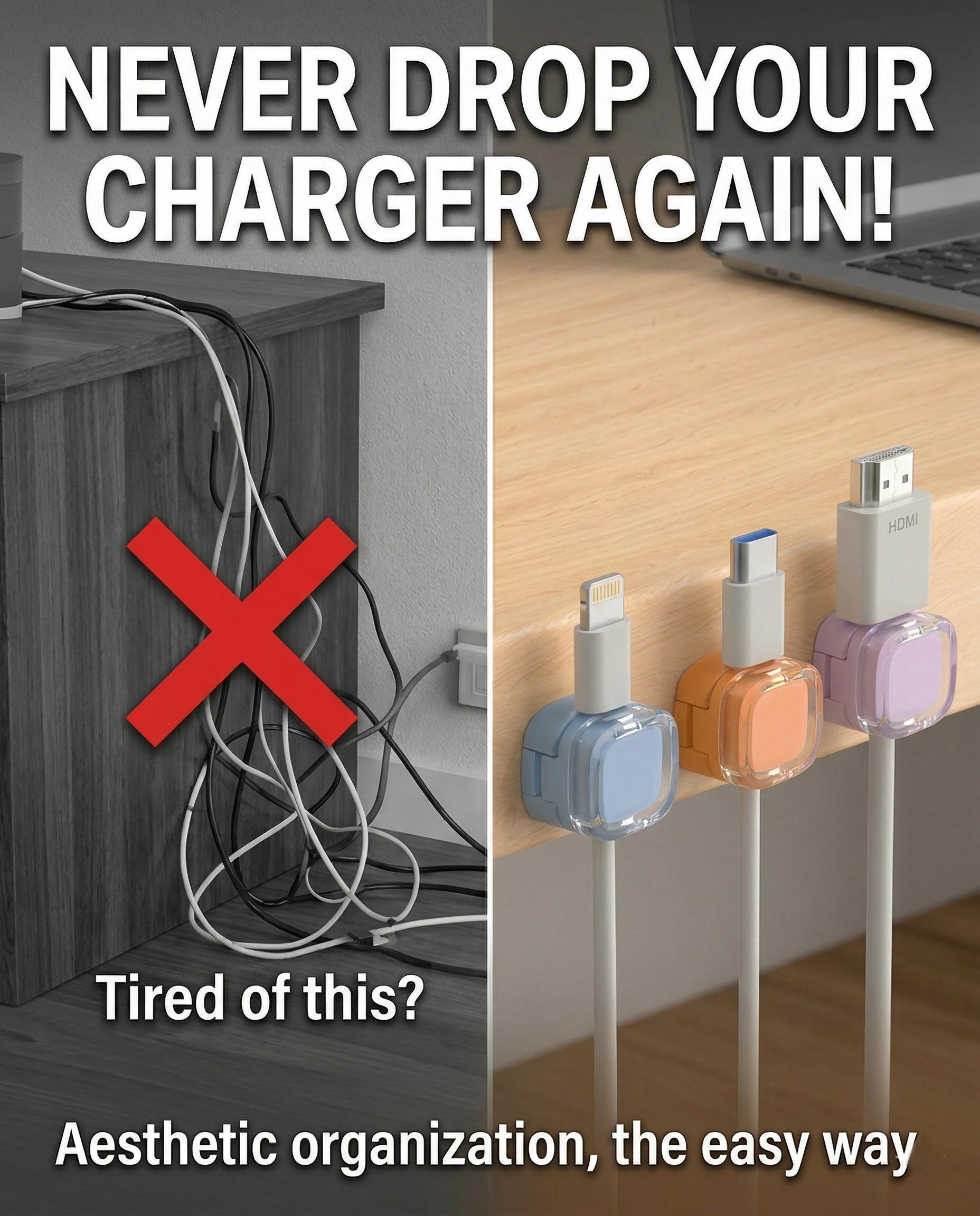 8 Pack Magnetic Cable Clips Strong Adhesive Cord Organizer for Desk & Car in Multiple Colors for Easy Cable Management holder usb power