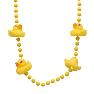 42" Yellow Rubber Duck Mardi Gras Beads (Dozen)