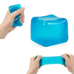 Sensory Fidget Toy with Super Solid Squish, Stretchable Stress Relief – 2.17" Blue Nice Cube with Super Solid Squish (1 Pack)