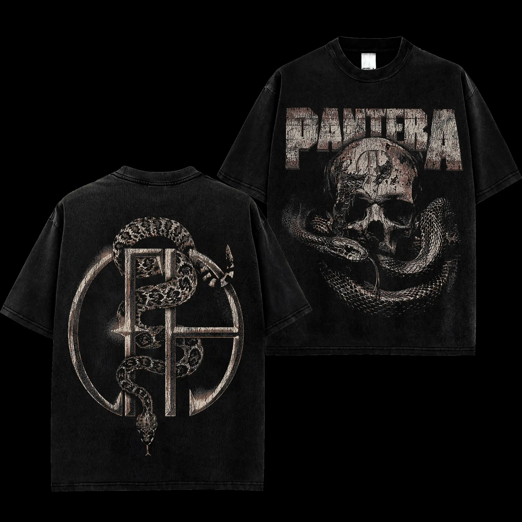 [MetalStyle] Pantera  Retro Unisex 100% Heavyweight Cotton T-Shirt – 90s Records Rock Cotton Tee, Groove Metal Rock Band Shirt, Oversized Vintage Tee, Heavy Metal Merch, Gift for Rock Fans