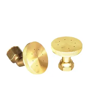 Sprayer Irrigation Systems 8 Hole Golden Brass Garden Sprinkler Head High Pressure Windproof Straight Curved Atomizing Nozzle(1)